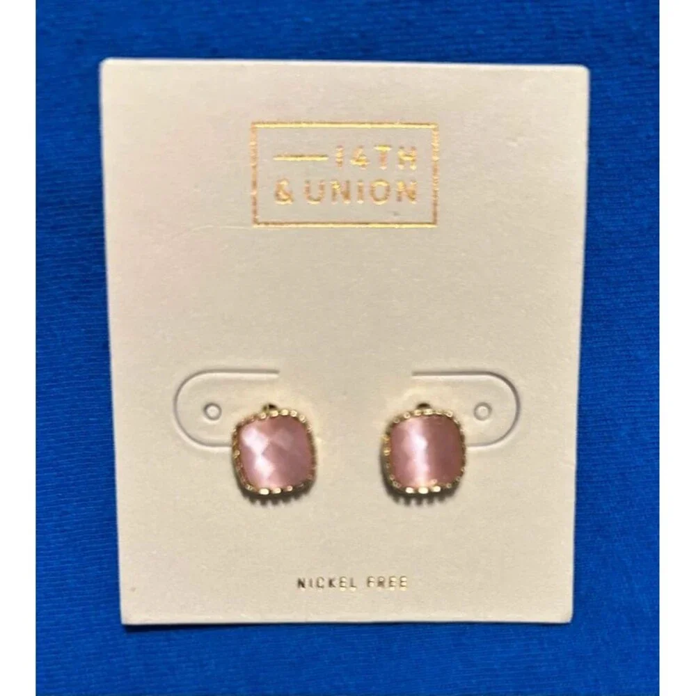 Bundle 4 Pairs Nordstrom Rack 14th & Union Gold and Stone Fashion Earrings